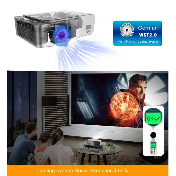 T6 3500ANSI Lumens 1080P LCD Mini Theater Projector, Standard Version, AU Plug (Silver) - LED Projector by PMC TechLife | Online Shopping South Africa | PMC TechLife