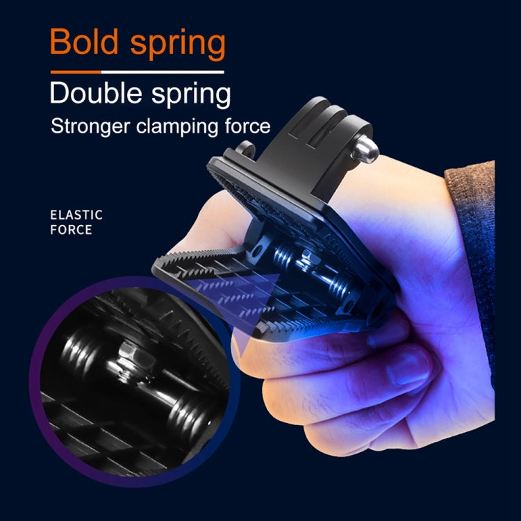 RUIGPRO 360 Degree Rotation Backpack Rec-Mounts Clip Clamp Mount with Screw for GoPro, Insta360, DJI and Other Action Cameras(Black) - Mount & Holder by RUIGPRO | Online Shopping South Africa | PMC TechLife | Buy Now Pay Later Mobicred