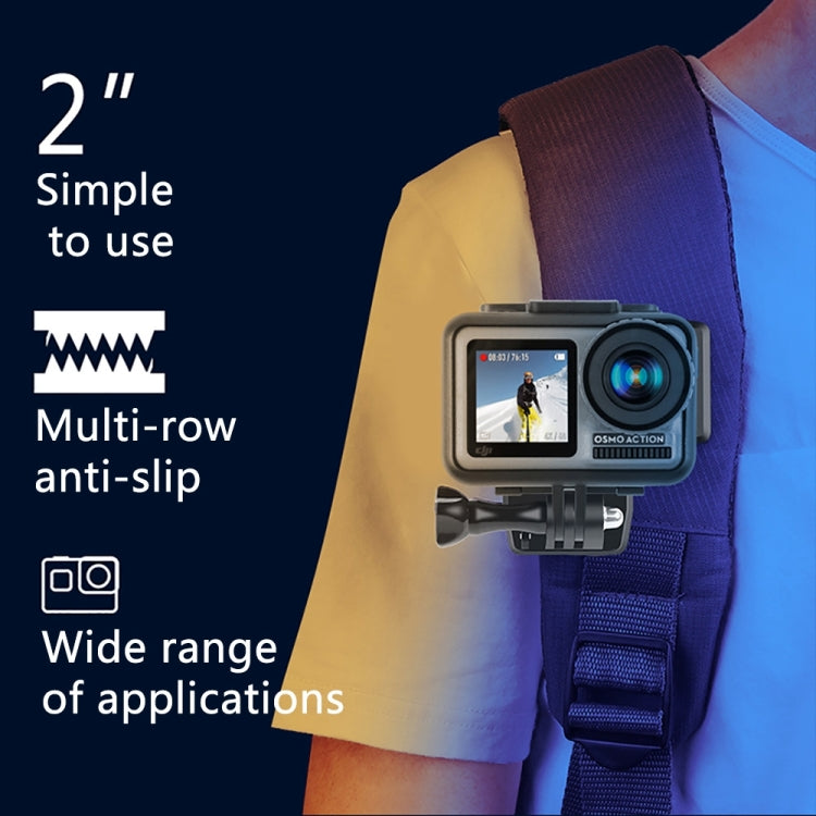 RUIGPRO 360 Degree Rotation Backpack Rec-Mounts Clip Clamp Mount with Screw for GoPro, Insta360, DJI and Other Action Cameras(Black) - Mount & Holder by RUIGPRO | Online Shopping South Africa | PMC TechLife | Buy Now Pay Later Mobicred