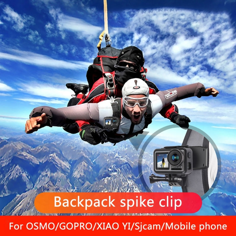 RUIGPRO 360 Degree Rotation Backpack Rec-Mounts Clip Clamp Mount + Phone Clamp for GoPro, Insta360, DJI and Other Action Cameras(Black) - Mount & Holder by RUIGPRO | Online Shopping South Africa | PMC TechLife | Buy Now Pay Later Mobicred