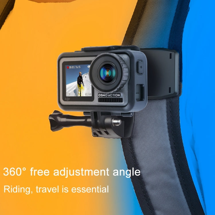 RUIGPRO 360 Degree Rotation Backpack Rec-Mounts Clip Clamp Mount + Phone Clamp for GoPro, Insta360, DJI and Other Action Cameras(Black) - Mount & Holder by RUIGPRO | Online Shopping South Africa | PMC TechLife | Buy Now Pay Later Mobicred