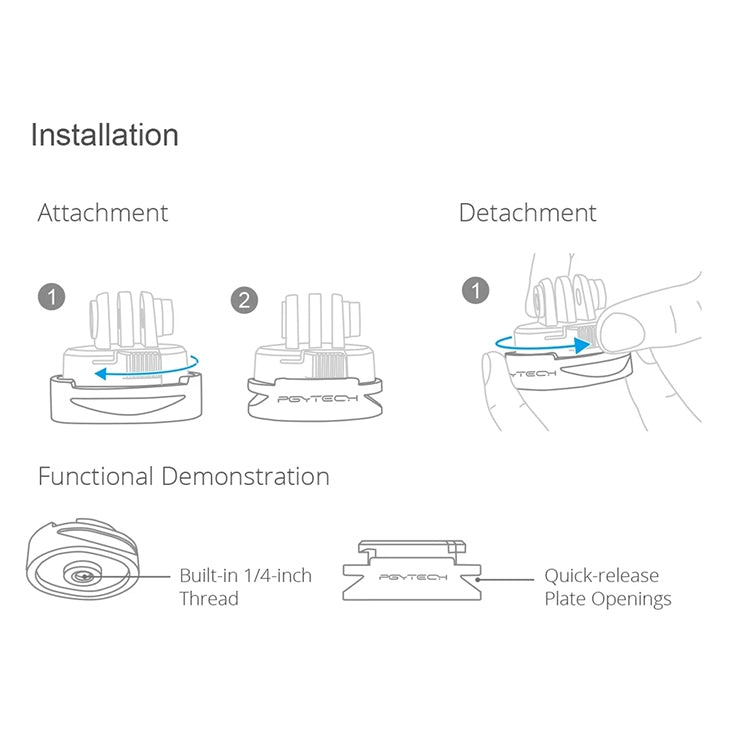 PGYTECH P-11B-023 Tripod Adapter for DJI Osmo Action(Black) - free shipping - PMC TechLife - Order now!