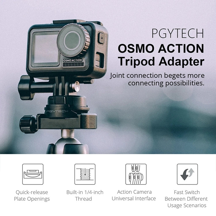 PGYTECH P-11B-023 Tripod Adapter for DJI Osmo Action(Black) - free shipping - PMC TechLife - Order now!