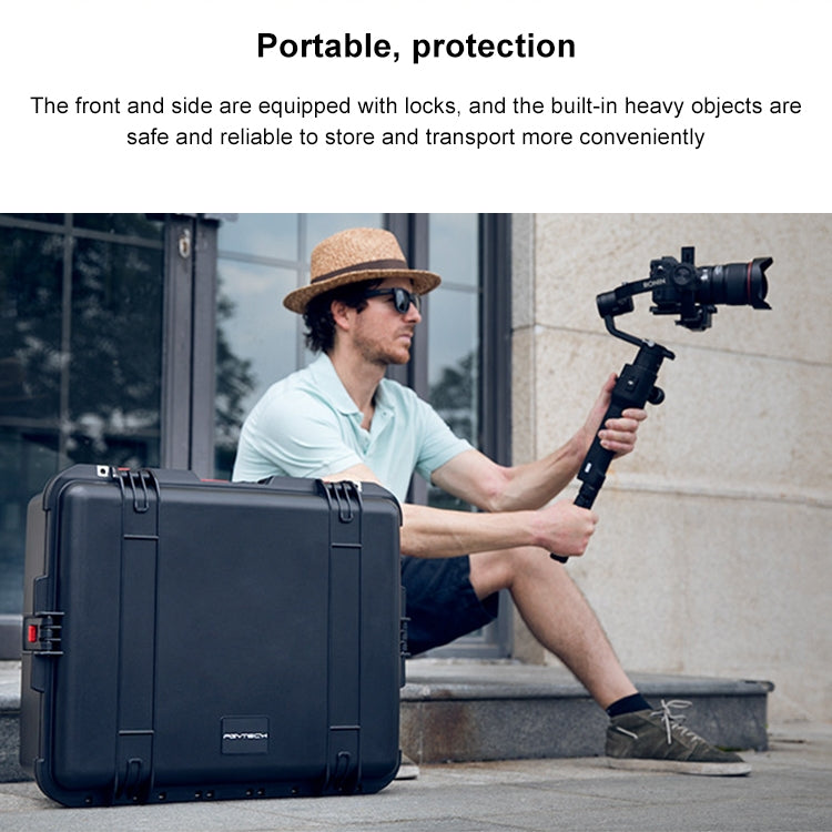 PGYTECH P-RH-001 Shockproof Waterproof Explosion-proof Hard Box Carrying Case for DJI Ronin-S, Size: 63.4x50.3cm(Black) - free shipping - PMC TechLife - Order now!