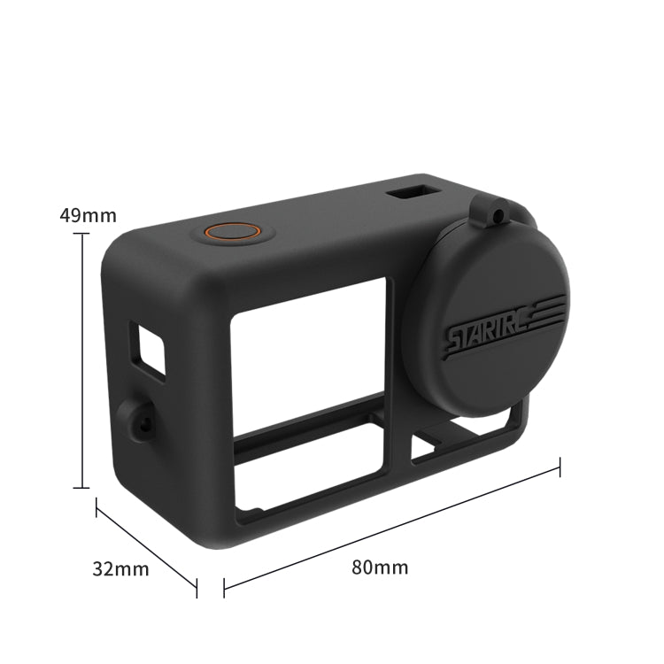For DJI OSMO Action 4 / 3 STARTRC Silicone Shockproof Case with Lens Cap & Strap (Black) - Case & Bags by STARTRC | Online Shopping South Africa | PMC TechLife | Buy Now Pay Later Mobicred