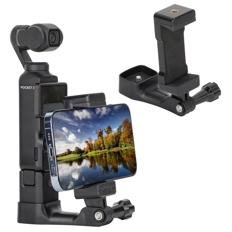 For DJI OSMO Pocket 3 Sunnylife Front Phone Holder Mount Handheld Tripod Expansion Brackets (Black) - Mount & Holder by Sunnylife | Online Shopping South Africa | PMC TechLife | Buy Now Pay Later Mobicred