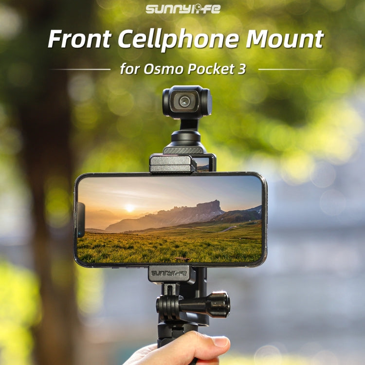 For DJI OSMO Pocket 3 Sunnylife Front Phone Holder Mount Handheld Tripod Expansion Brackets (Black) - Mount & Holder by Sunnylife | Online Shopping South Africa | PMC TechLife | Buy Now Pay Later Mobicred