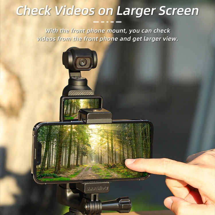 For DJI OSMO Pocket 3 Sunnylife Front Phone Holder Mount Handheld Tripod Expansion Brackets (Black) - Mount & Holder by Sunnylife | Online Shopping South Africa | PMC TechLife | Buy Now Pay Later Mobicred