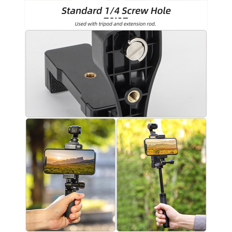 For DJI OSMO Pocket 3 Sunnylife Front Phone Holder Mount Handheld Tripod Expansion Brackets (Black) - Mount & Holder by Sunnylife | Online Shopping South Africa | PMC TechLife | Buy Now Pay Later Mobicred