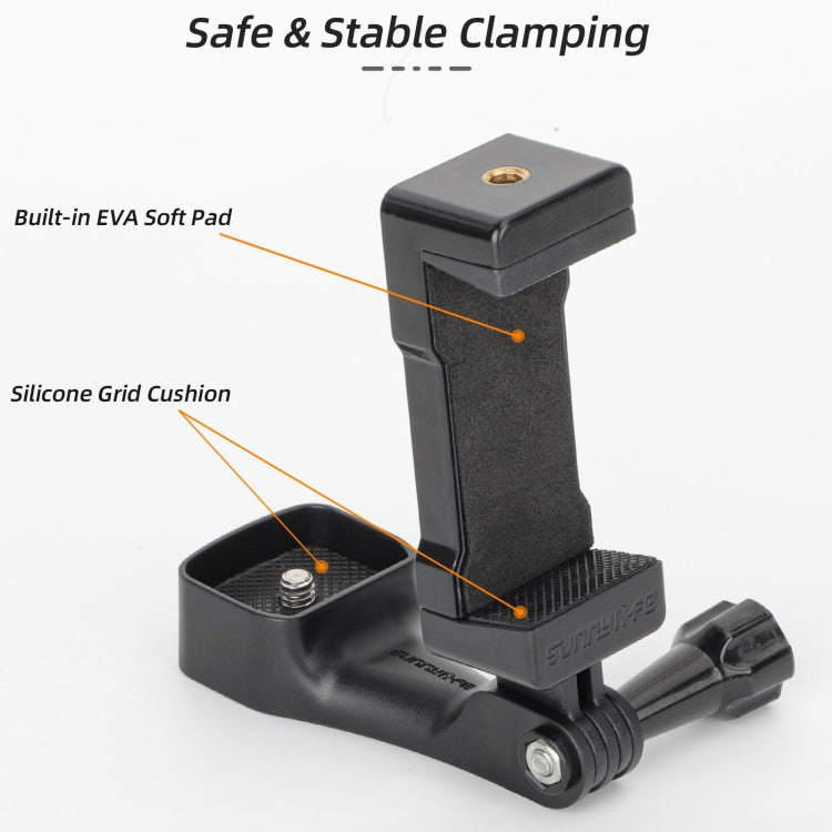 For DJI OSMO Pocket 3 Sunnylife Front Phone Holder Mount Handheld Tripod Expansion Brackets (Black) - Mount & Holder by Sunnylife | Online Shopping South Africa | PMC TechLife | Buy Now Pay Later Mobicred