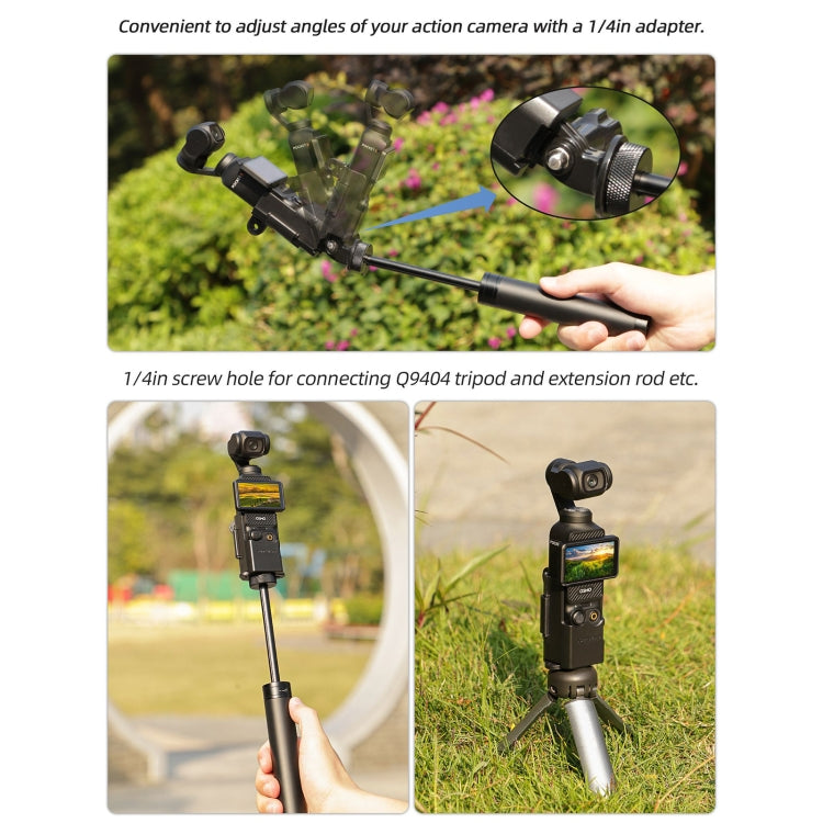For DJI OSMO Pocket 3 Sunnylife Expansion Adapter Foldable Dual Hooks Adapter Protective Case Bracket (Black) - free shipping - PMC TechLife - Order now!