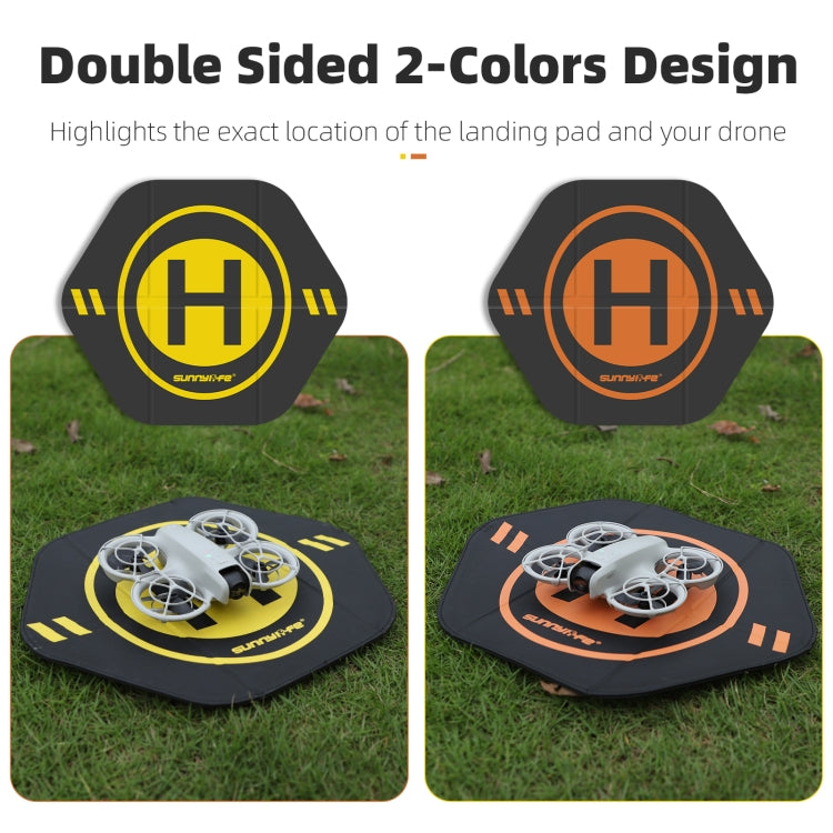 Sunnylife Drone Landing Pad 35cm Fast-Fold Double-Sided Leather Waterproof Helipad for DJI Neo / Avata 1 / 2 / Mini Series (Yellow+Orange) - free shipping - PMC TechLife - Order now!