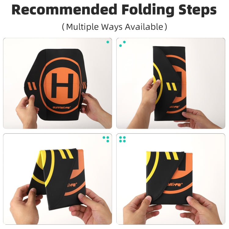 Sunnylife Drone Landing Pad 35cm Fast-Fold Double-Sided Leather Waterproof Helipad for DJI Neo / Avata 1 / 2 / Mini Series (Yellow+Orange) - free shipping - PMC TechLife - Order now!