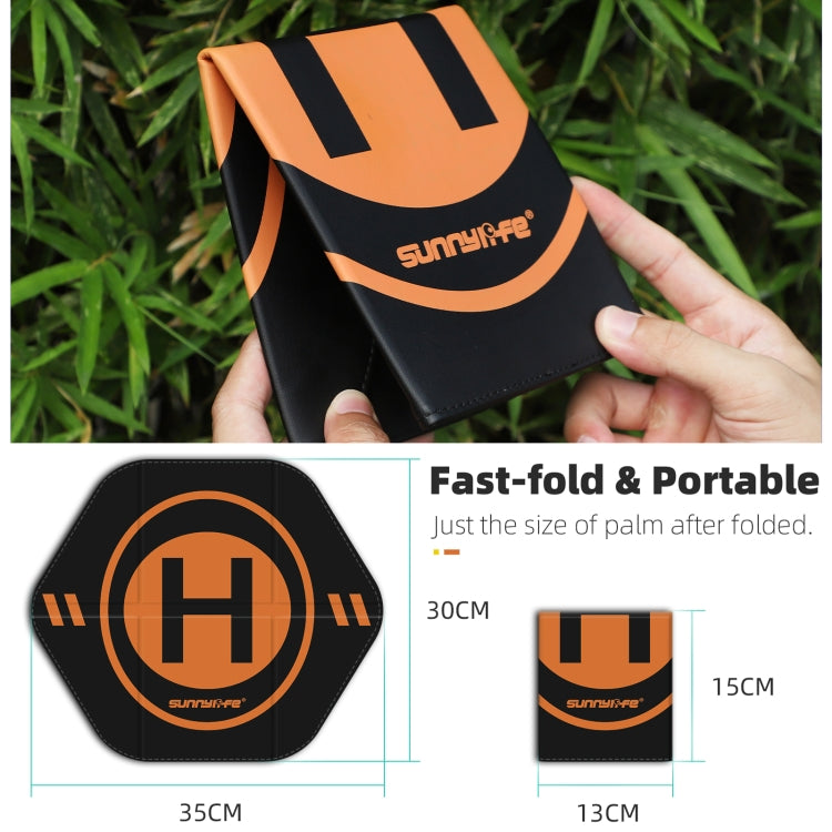 Sunnylife Drone Landing Pad 35cm Fast-Fold Double-Sided Leather Waterproof Helipad for DJI Neo / Avata 1 / 2 / Mini Series (Yellow+Orange) - free shipping - PMC TechLife - Order now!
