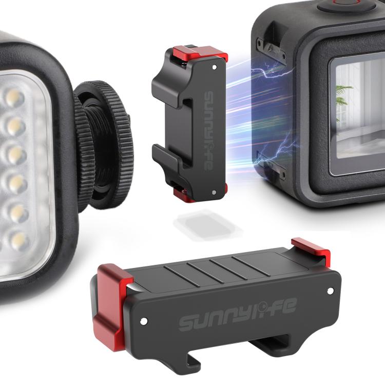 For DJI Osmo Action 5 Pro / 4 / 3 Sunnylife Magnetic Quick-Release Cold Shoe Adapter Action Camera Fill Light Microphone Adapter (Black) - free shipping - PMC TechLife - Order now!