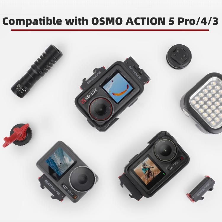 For DJI Osmo Action 5 Pro / 4 / 3 Sunnylife Magnetic Quick-Release Cold Shoe Adapter Action Camera Fill Light Microphone Adapter (Black) - free shipping - PMC TechLife - Order now!