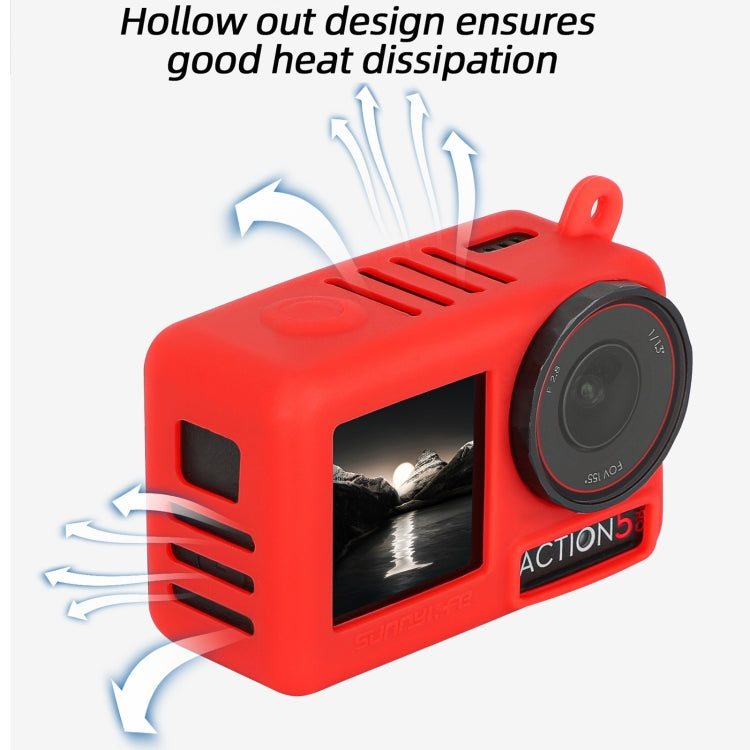 For DJI Osmo Action 5 Pro Sunnylife Silicone Protective Case Scratch-proof Camera Cover with Lanyard (Orange) - free shipping - PMC TechLife - Order now!