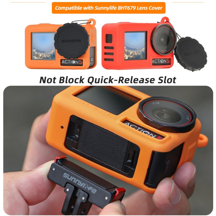 For DJI Osmo Action 5 Pro Sunnylife Silicone Protective Case Scratch-proof Camera Cover with Lanyard (Orange) - free shipping - PMC TechLife - Order now!