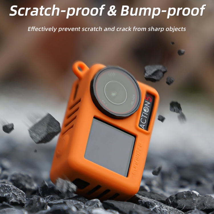 For DJI Osmo Action 5 Pro Sunnylife Silicone Protective Case Scratch-proof Camera Cover with Lanyard (Black) - free shipping - PMC TechLife - Order now!
