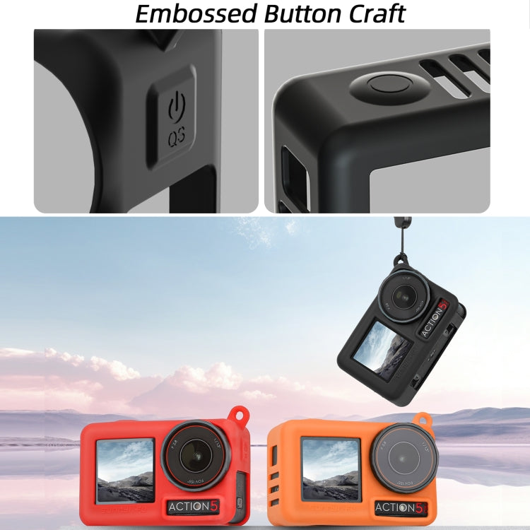 For DJI Osmo Action 5 Pro Sunnylife Silicone Protective Case Scratch-proof Camera Cover with Lanyard (Black) - free shipping - PMC TechLife - Order now!
