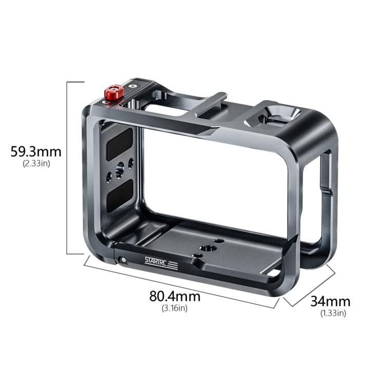 For DJI Osmo Action 5 Pro STARTRC Metal Cage Expansion Adapter Frame with Cold Shoe (Grey) - free shipping - PMc TechLife - Order now!