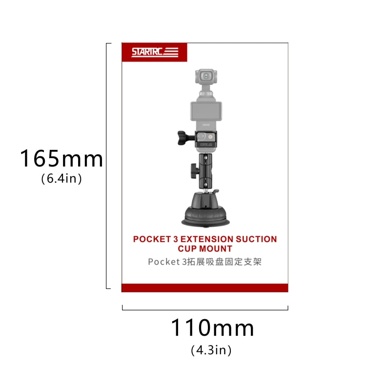 For DJI OSMO Pocket 3 STARTRC Suction Cup Holder Expansion Adapter Bracket (Black) - free shipping - PMC TechLife - Order now!