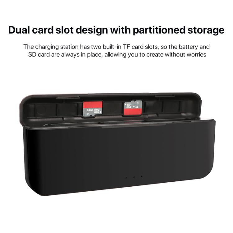 For DJI Osmo Action 5 Pro Multifunction Tri-Slot Batteries Charger Storage Box (Black) - free shipping - PMC TechLife - Order now!