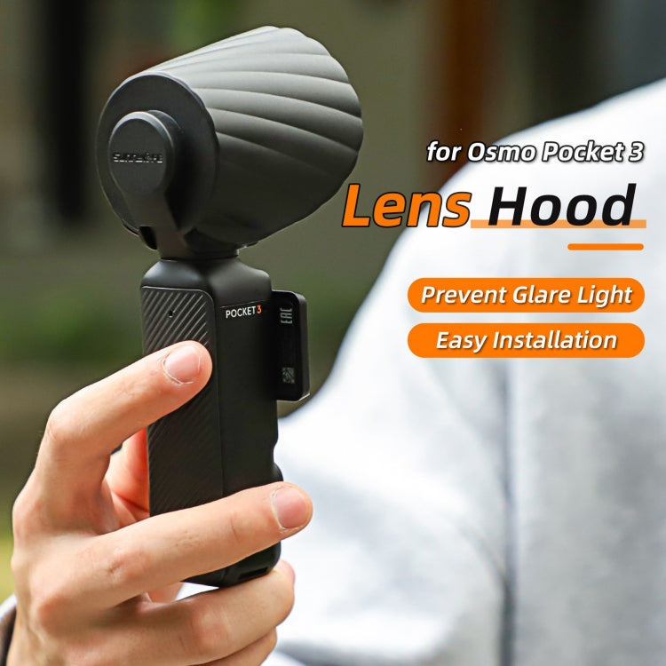 For DJI OSMO Pocket 3 Sunnylife Sunshade Lens Protective Cover Hood (Black) - Lens Accessories by Sunnylife | Online Shopping South Africa | PMC TechLife | Buy Now Pay Later Mobicred