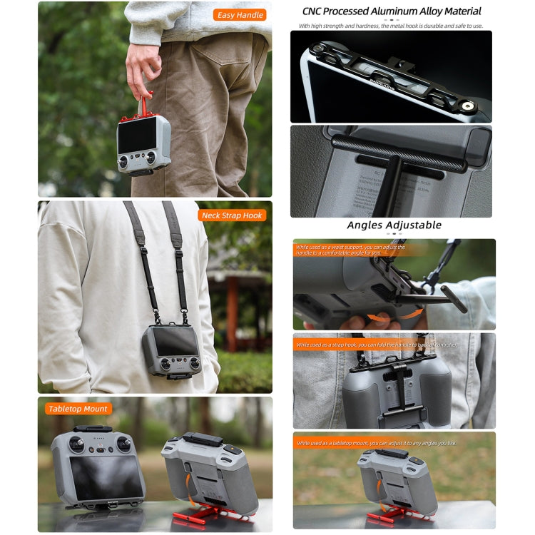 For DJI RC 2 / 1 Sunnylife ZJ764 Controller Handle Waist Support Tabletop Mount Neck Strap Hook Hanger Bracket (Red) - free shipping - PMC TechLife - Order now!