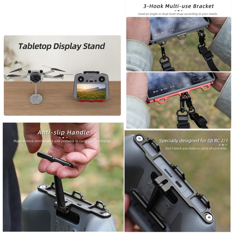 For DJI RC 2 / 1 Sunnylife ZJ764 Controller Handle Waist Support Tabletop Mount Neck Strap Hook Hanger Bracket (Black) - free shipping - PMC TechLife - Order now!