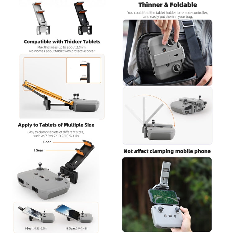 Sunnylife Remote Controller Tablet Holder Stand For DJI RC-N3 / RC-N2 / RC-N1 (Black) - free shipping - PMC TechLife - Order now!