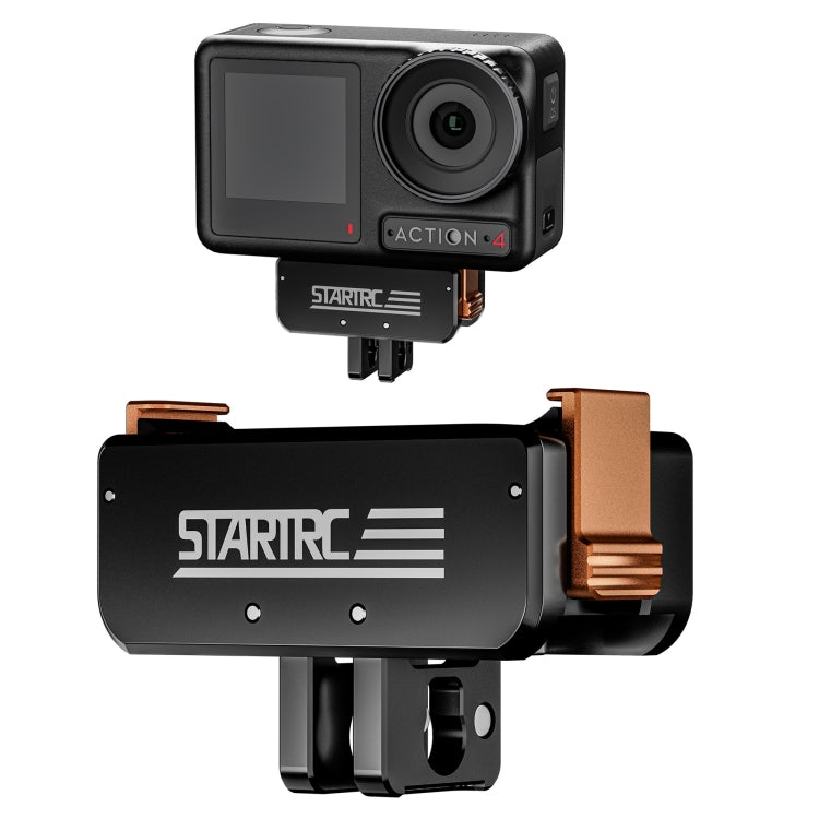 For DJI Osmo Action 5 Pro / 4 / 3 STARTRC Metal Quick Adapter Magnetic Foldable Extension Bracket (Black+Orange) - free shipping - PMC TechLife - Order now!