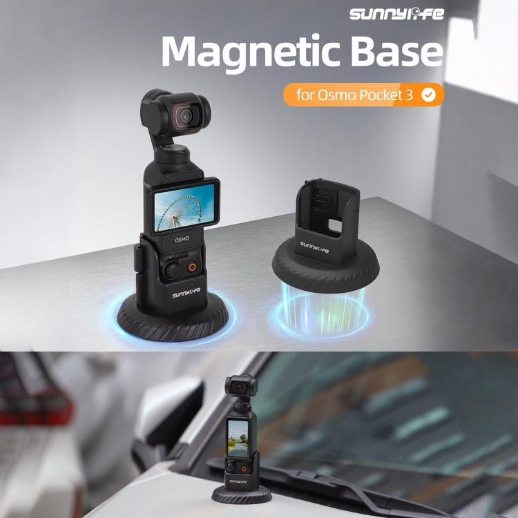 For DJI Osmo Pocket 3 Sunnylife Magnetic Base Mount Tabletop Base Stand Holder (Black) - free shipping - PMC TechLife - Order now!
