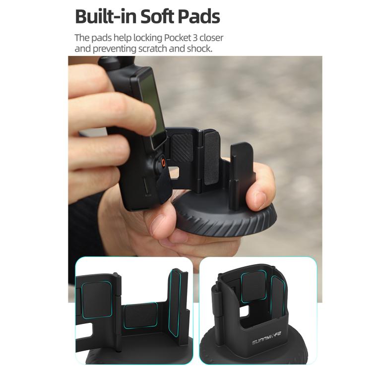 For DJI Osmo Pocket 3 Sunnylife Magnetic Base Mount Tabletop Base Stand Holder (Black) - free shipping - PMC TechLife - Order now!