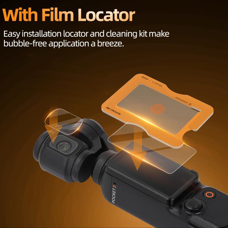 For DJI Osmo Pocket 3 Sunnylife Screen Protector AR Anti-reflection Tempered Glass Film with Film Locator - free shipping - PMC TechLife - Order now!