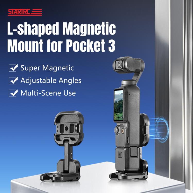 For DJI Osmo Pocket 3 STARTRC Metal L-shaped Expansion Bracket (Black) - free shipping - PMC TechLife - Order now!