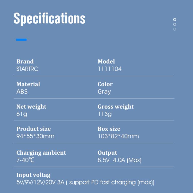 For DJI Mini 3 Pro STARTRC 3 in 1 Charging Butler Battery Charger (Grey) - free shipping - PMC TechLife - Order now!