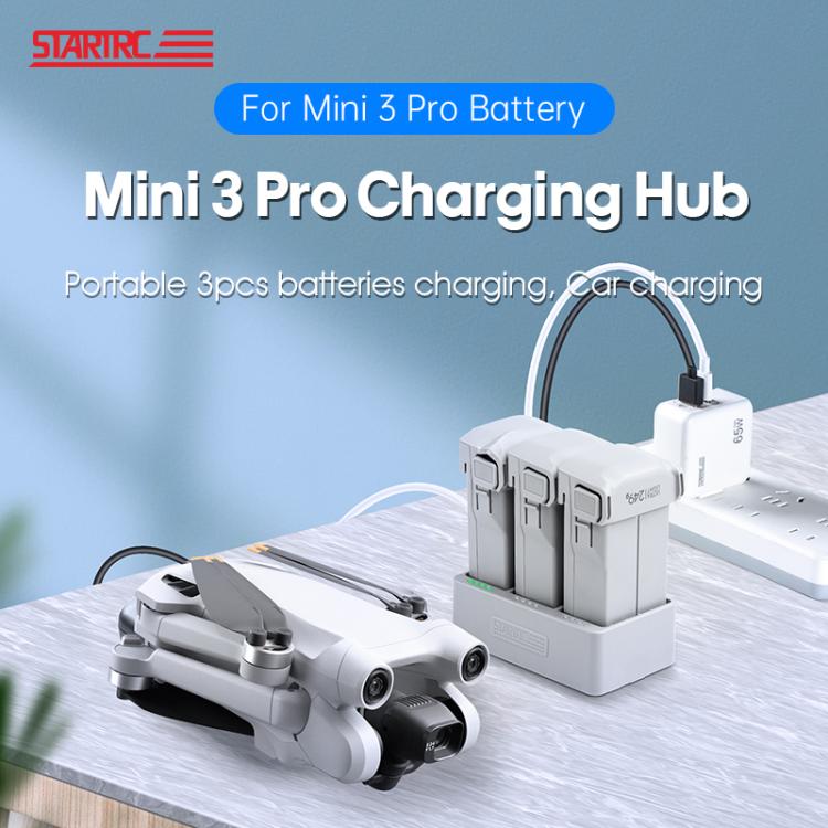 For DJI Mini 3 Pro STARTRC 3 in 1 Charging Butler Battery Charger (Grey) - free shipping - PMC TechLife - Order now!