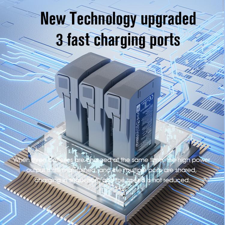 For DJI Mini 3 Pro STARTRC 3 in 1 Charging Butler Battery Charger (Grey) - free shipping - PMC TechLife - Order now!