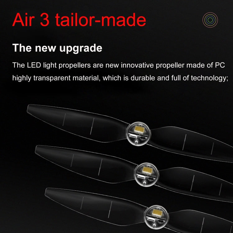For DJI Air 3 STARTRC 2 Pairs Color LED Flash Lamp Low Noise Propellers (Transparent) - free shipping - PMC TechLife - Order now!