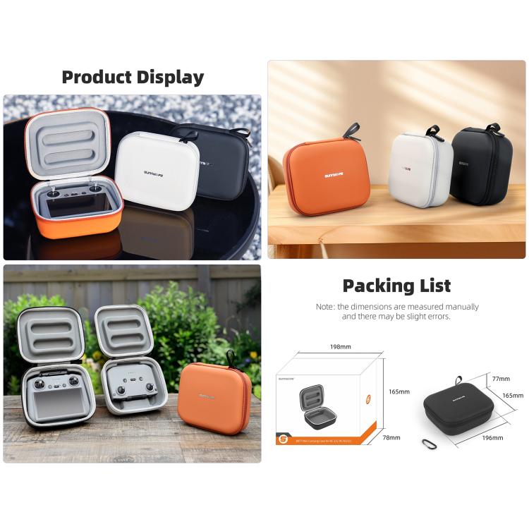 Sunnylife Mini Carrying Case Protective Handbag Portable Clutch Storage Bag for DJI RC 2 / 1 / RC-N3 / N2 / N1 (Grey) - free shipping - PMC TechLife - Order now!