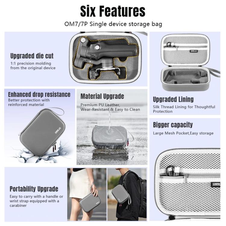 For DJI Osmo Mobile 7 / 7P STARTRC Portable Body Travel Carrying Bag (Grey) - free shipping - PMC TechLife - Order now!