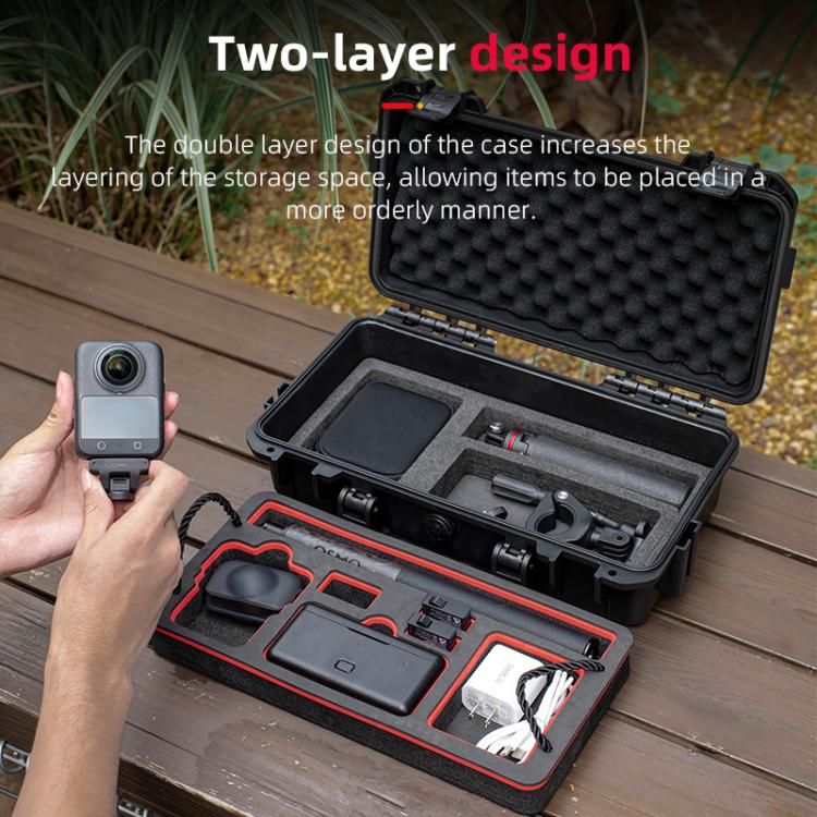 For DJI Osmo 360 STARTRC Waterproof EVA ABS Dual-layer Suitcase Storage Box (Black) - free shipping - PMC TechLife - Order now!