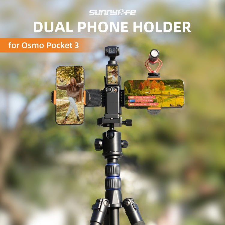 For DJI OSMO Pocket 3 Sunnylife ZJ756 Expanded Dual Phone Clamp Holder (Black) - free shipping - PMC TechLife - Order now!