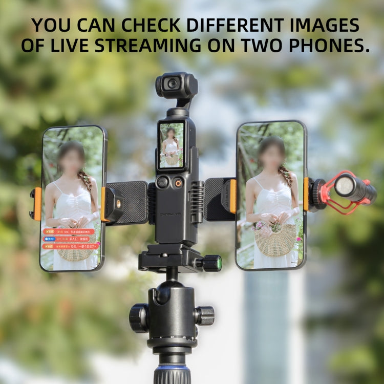 For DJI OSMO Pocket 3 Sunnylife ZJ756 Expanded Dual Phone Clamp Holder (Black) - free shipping - PMC TechLife - Order now!