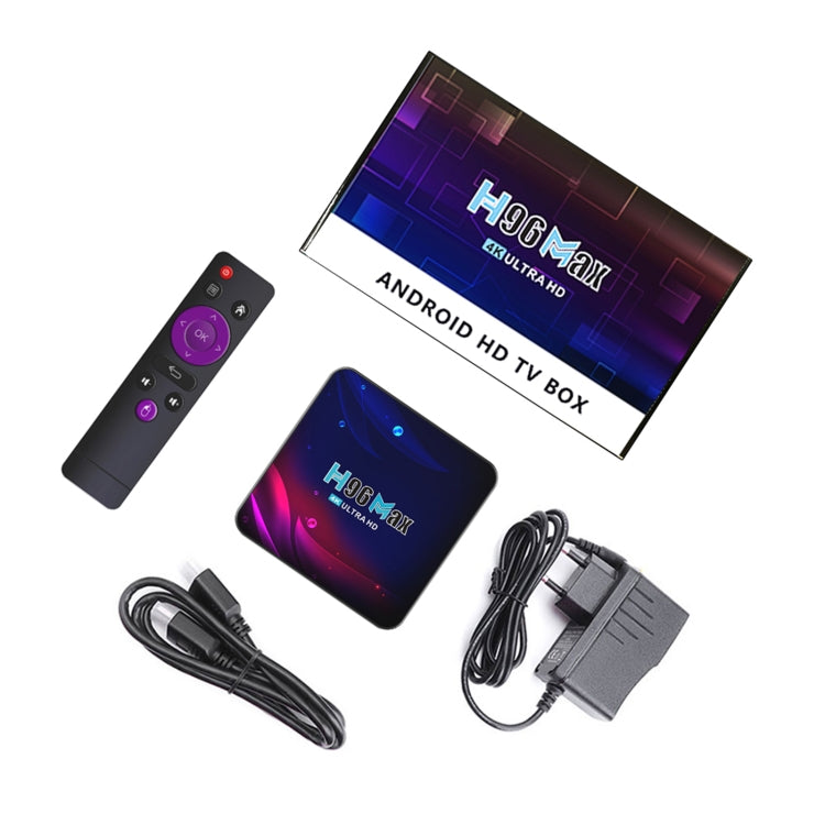 H96 Max V11 4K Smart TV BOX Android 11.0 Media Player with Remote Control, RK3318 Quad-Core 64bit Cortex-A53, RAM: 2GB, ROM: 16GB, Support Dual Band WiFi, Bluetooth, Ethernet, US Plug - RK3318 by PMC TechLife | Online Shopping South Africa | PMC TechLife | Buy Now Pay Later Mobicred