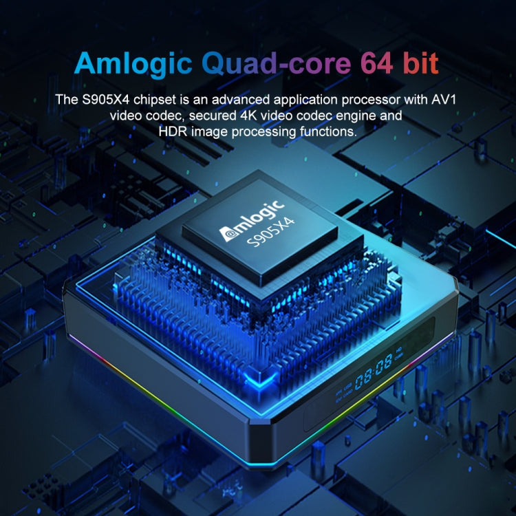 X96 X4 8K Smart TV BOX Android 11.0 Media Player with Remote Control, Amlogic S905X4 Quad Core ARM Cortex A55, RAM: 4GB, ROM: 64GB, Support 100M, Dual Band WiFi, Bluetooth, AU Plug - Amlogic S905 by PMC TechLife | Online Shopping South Africa | PMC TechLife | Buy Now Pay Later Mobicred
