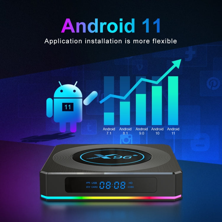 X96 X4 8K Smart TV BOX Android 11.0 Media Player with Remote Control, Amlogic S905X4 Quad Core ARM Cortex A55, RAM: 4GB, ROM: 64GB, Support 1000M, Dual Band WiFi, Bluetooth, EU Plug - Amlogic S905 by PMC TechLife | Online Shopping South Africa | PMC TechLife | Buy Now Pay Later Mobicred