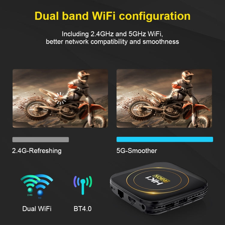 HK1 RBOX-H8S 4K Ultra HD Android 12.0 Smart TV Box with Remote Control, Allwinner H618 Quad-Core, 4GB+64GB(US Plug) - Others by PMC TechLife | Online Shopping South Africa | PMC TechLife | Buy Now Pay Later Mobicred