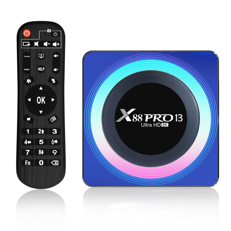 Acrylic X88 Pro 13 8K Ultra HD Android 13.0 Smart TV Box with Remote Control, RK3528 Quad-Core, 2GB+16GB(EU Plug) - Others by PMC TechLife | Online Shopping South Africa | PMC TechLife